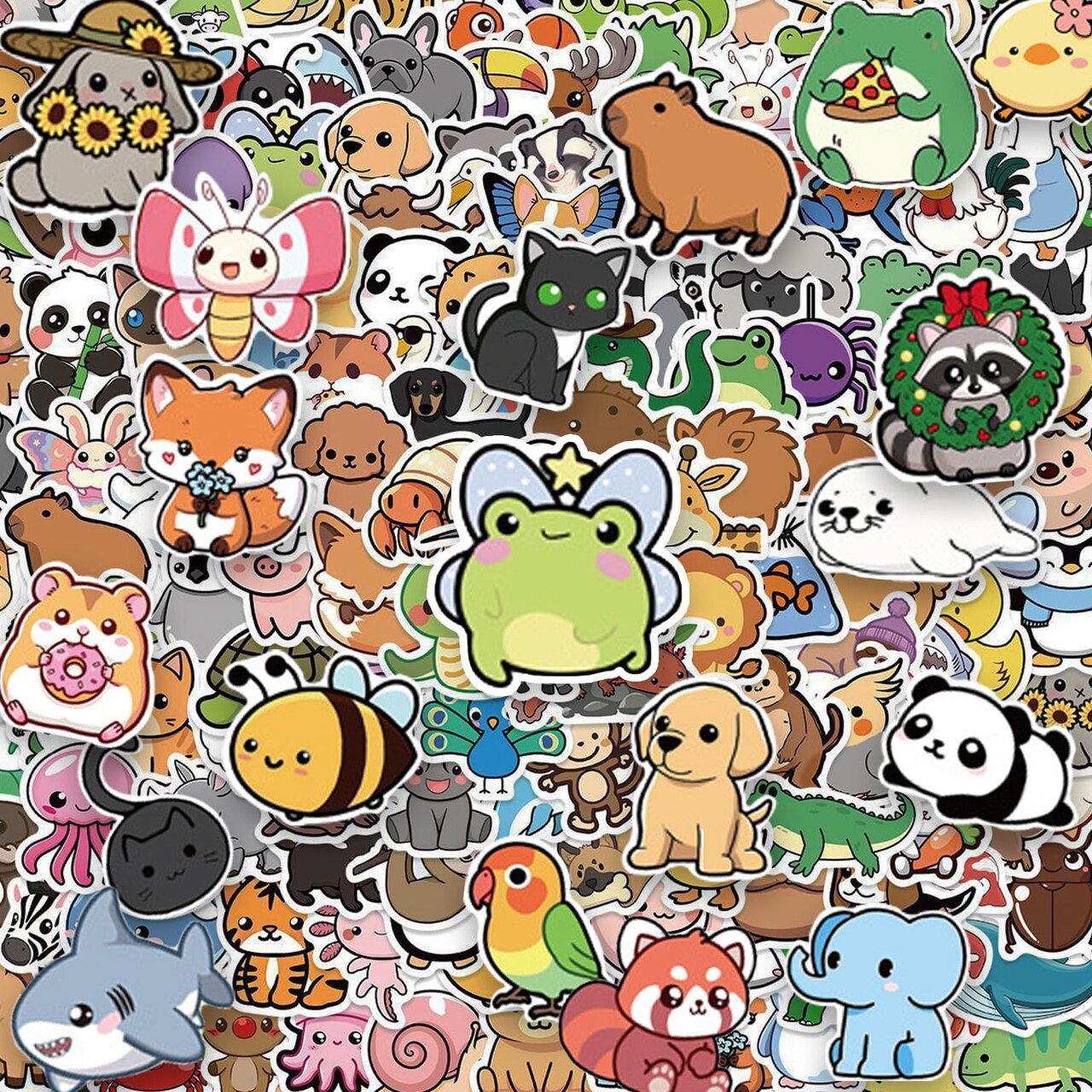 200PCS Cute Animal Stickers Pack for Kids – Waterproof Kawaii Vinyl Stickers for Water Bottles, Laptops, Guitars, Scrapbooking & Classroom Rewards